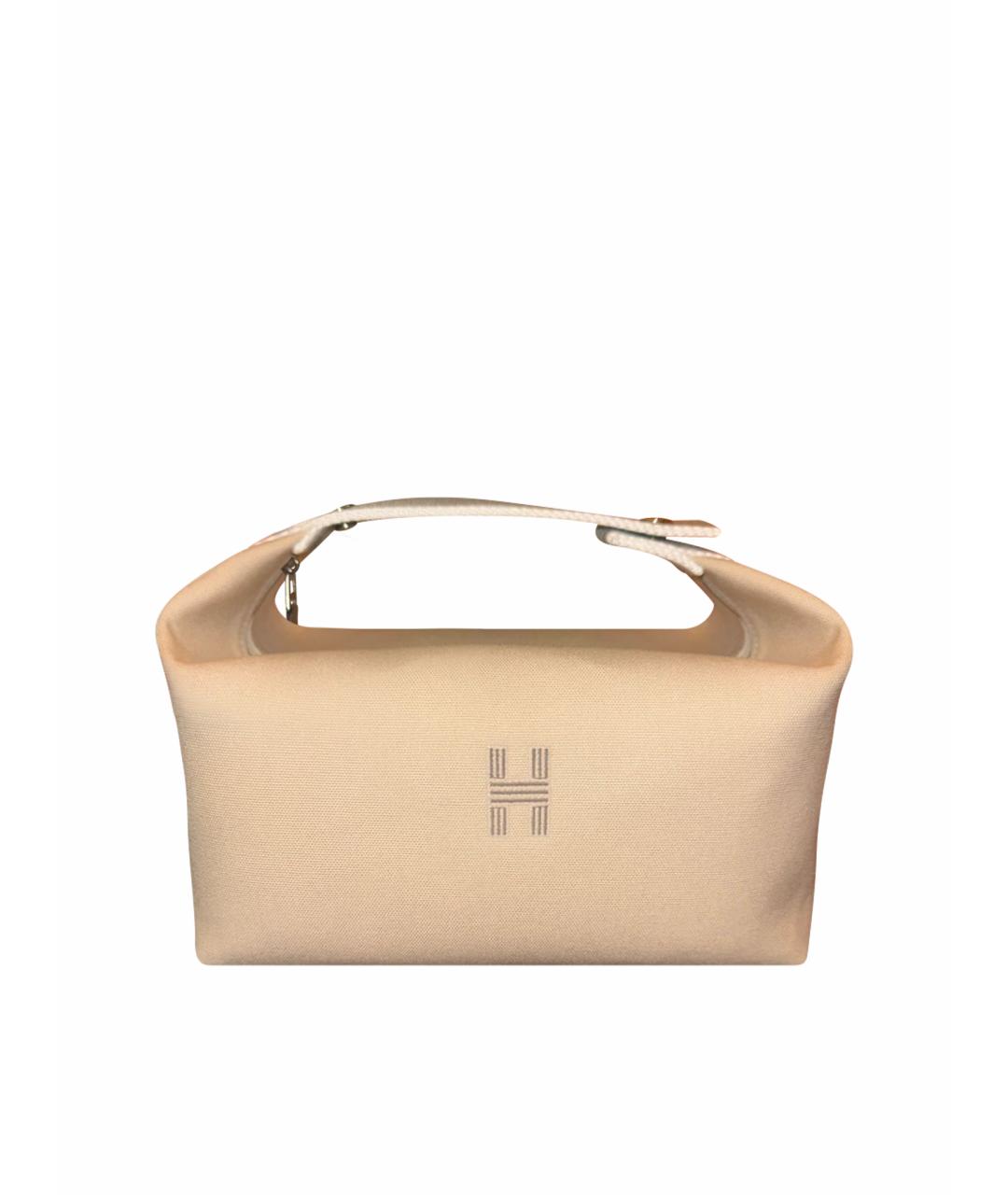 HERMES Бежевая хлопковая косметичка, фото 1