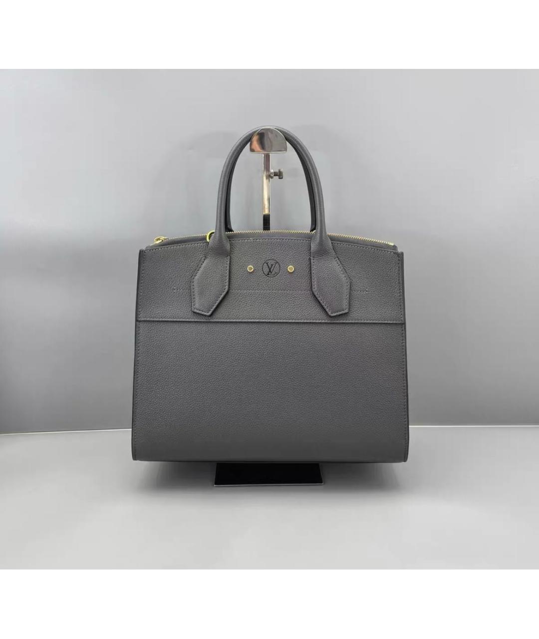 LOUIS VUITTON Серая кожаная сумка через плечо, фото 2