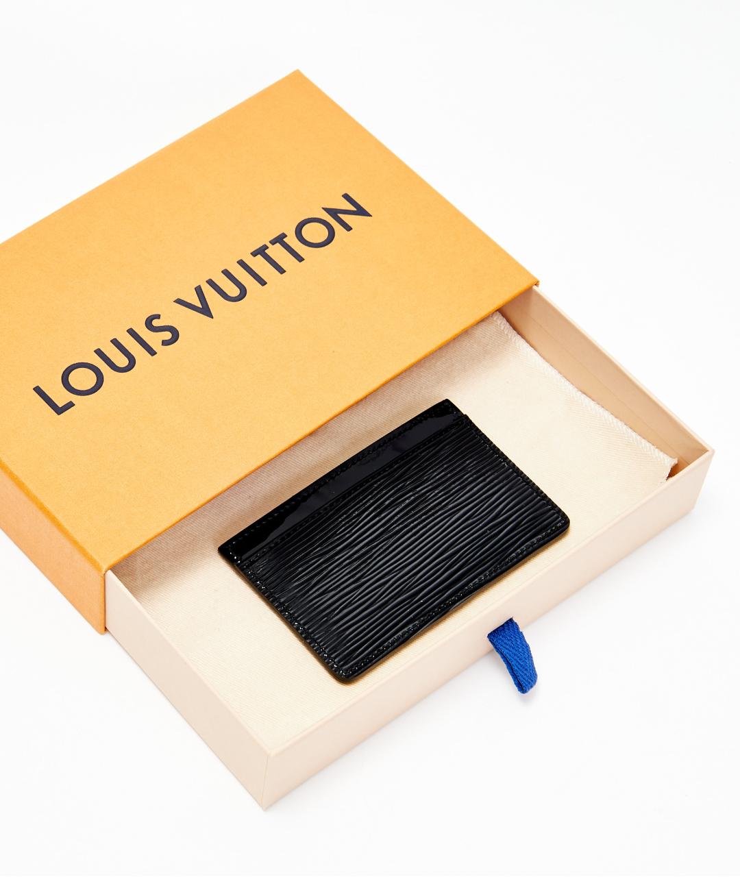 LOUIS VUITTON Черная визитница из лакированной кожи, фото 3