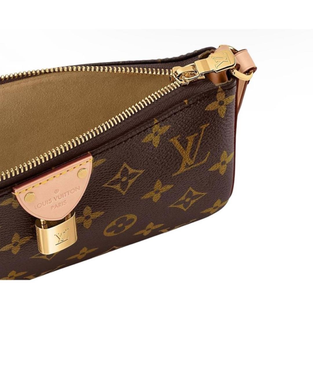 LOUIS VUITTON Коричневая кожаная сумка через плечо, фото 5