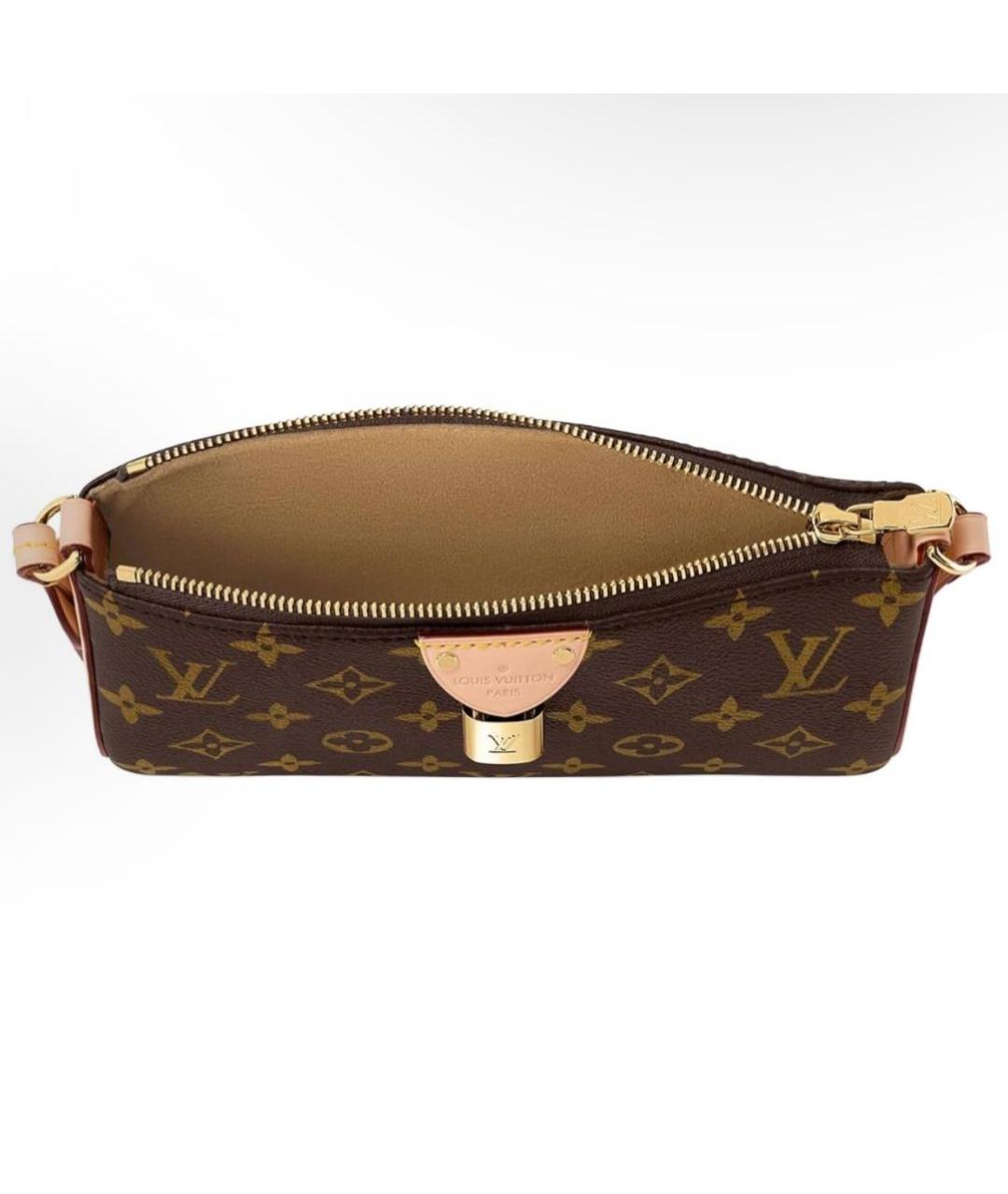 LOUIS VUITTON Коричневая кожаная сумка через плечо, фото 4