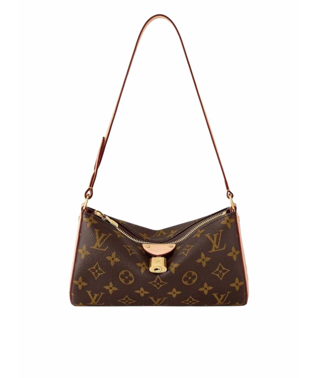 LOUIS VUITTON Коричневая кожаная сумка через плечо, фото 1