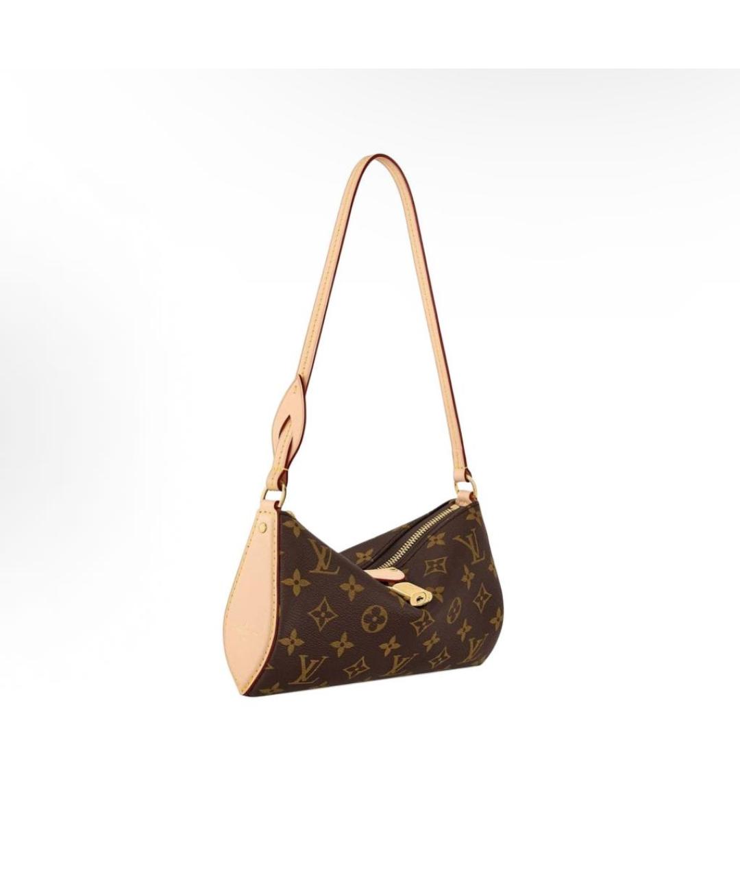 LOUIS VUITTON Коричневая кожаная сумка через плечо, фото 2