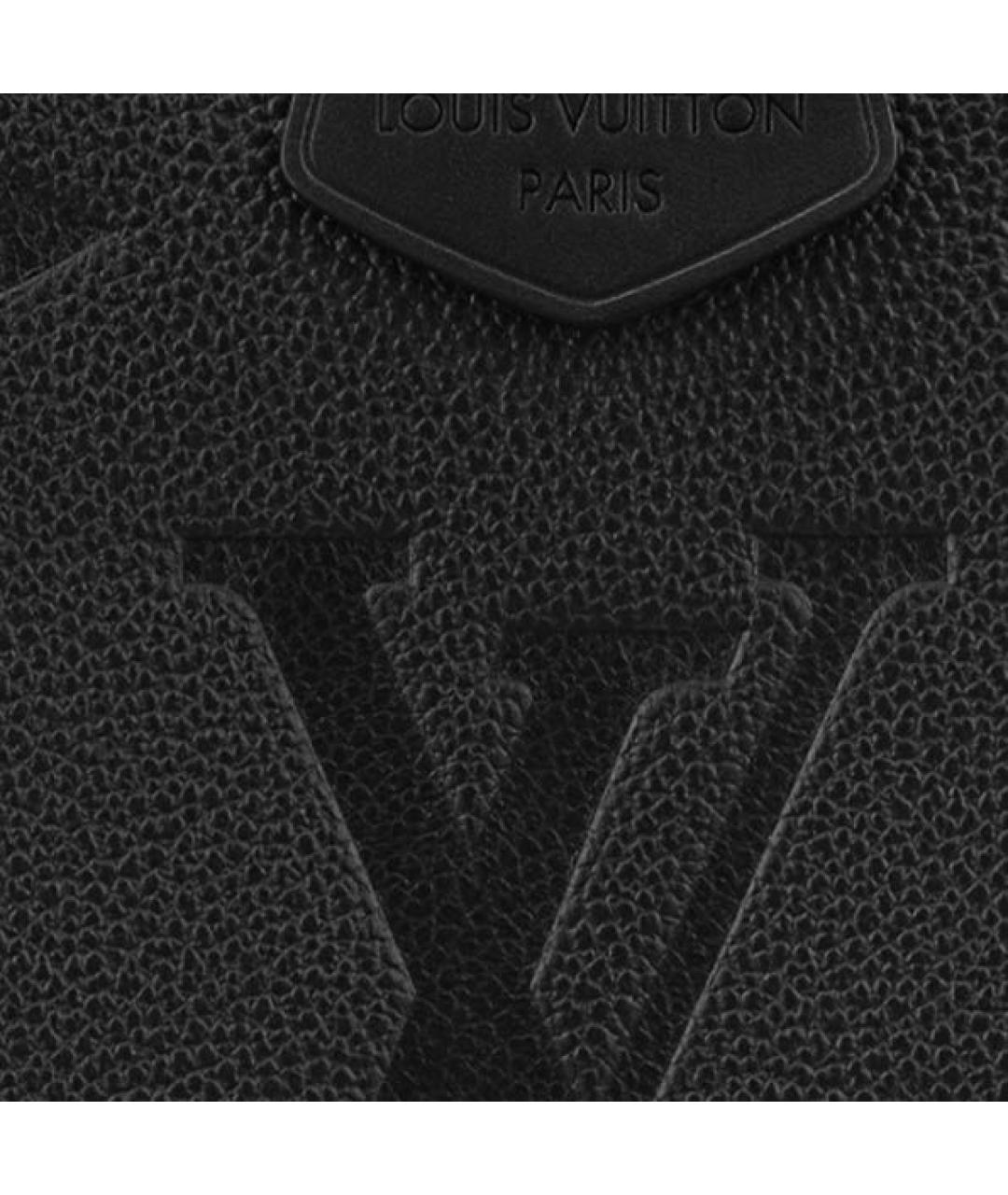 LOUIS VUITTON Черная кожаная сумка через плечо, фото 6
