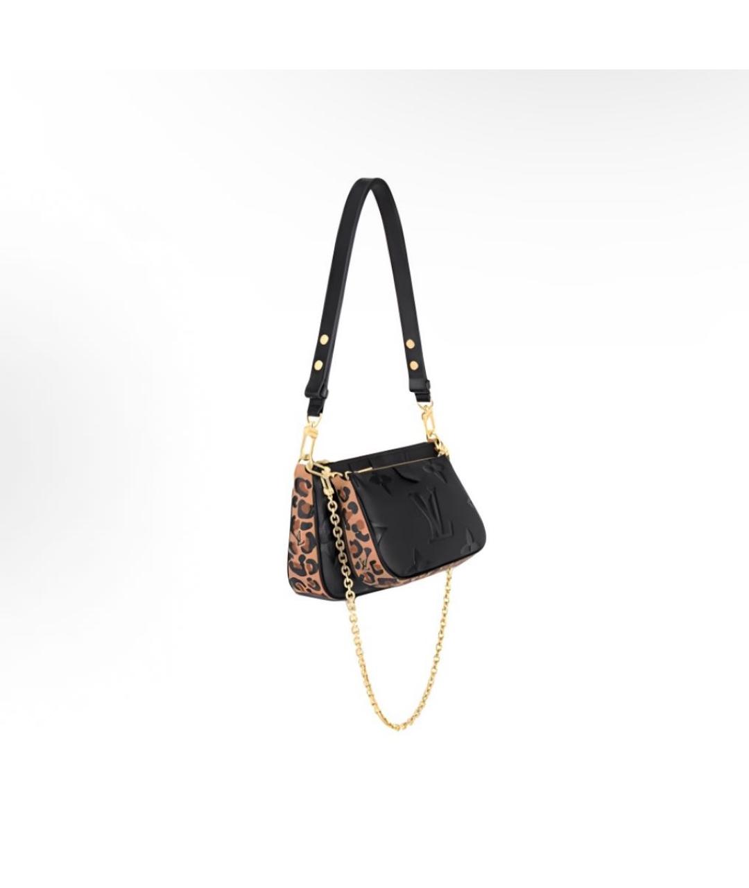 LOUIS VUITTON Черная кожаная сумка через плечо, фото 2