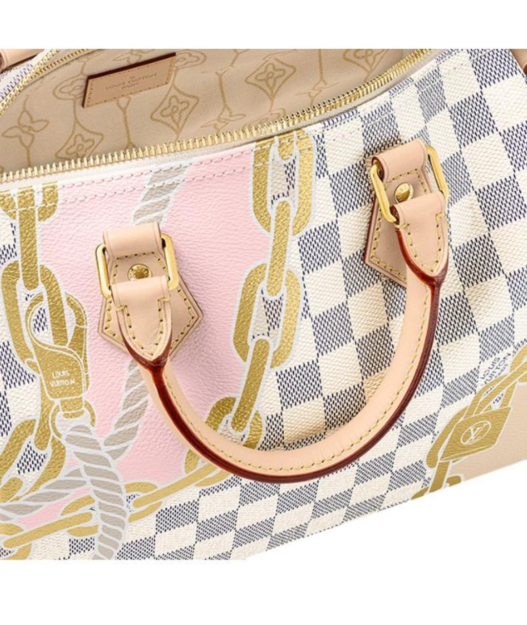 LOUIS VUITTON Бежевая кожаная сумка тоут, фото 5