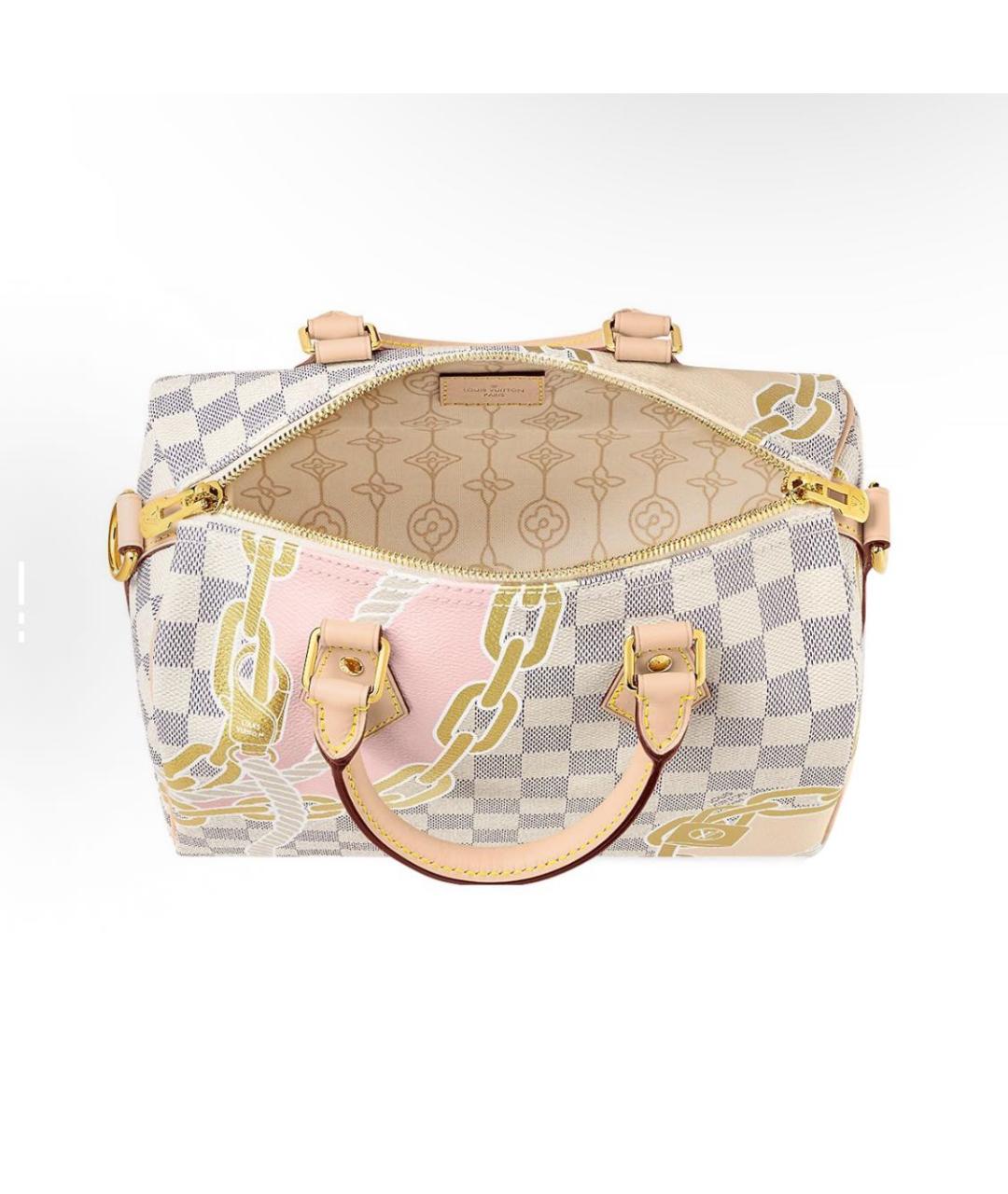 LOUIS VUITTON Бежевая кожаная сумка тоут, фото 3
