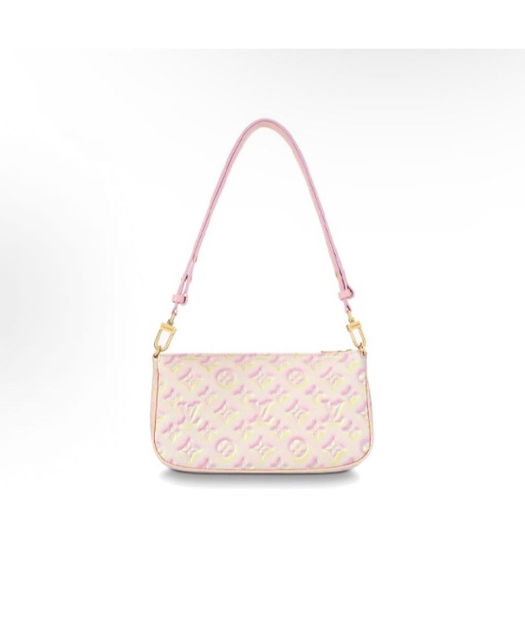 LOUIS VUITTON Розовая кожаная сумка через плечо, фото 3
