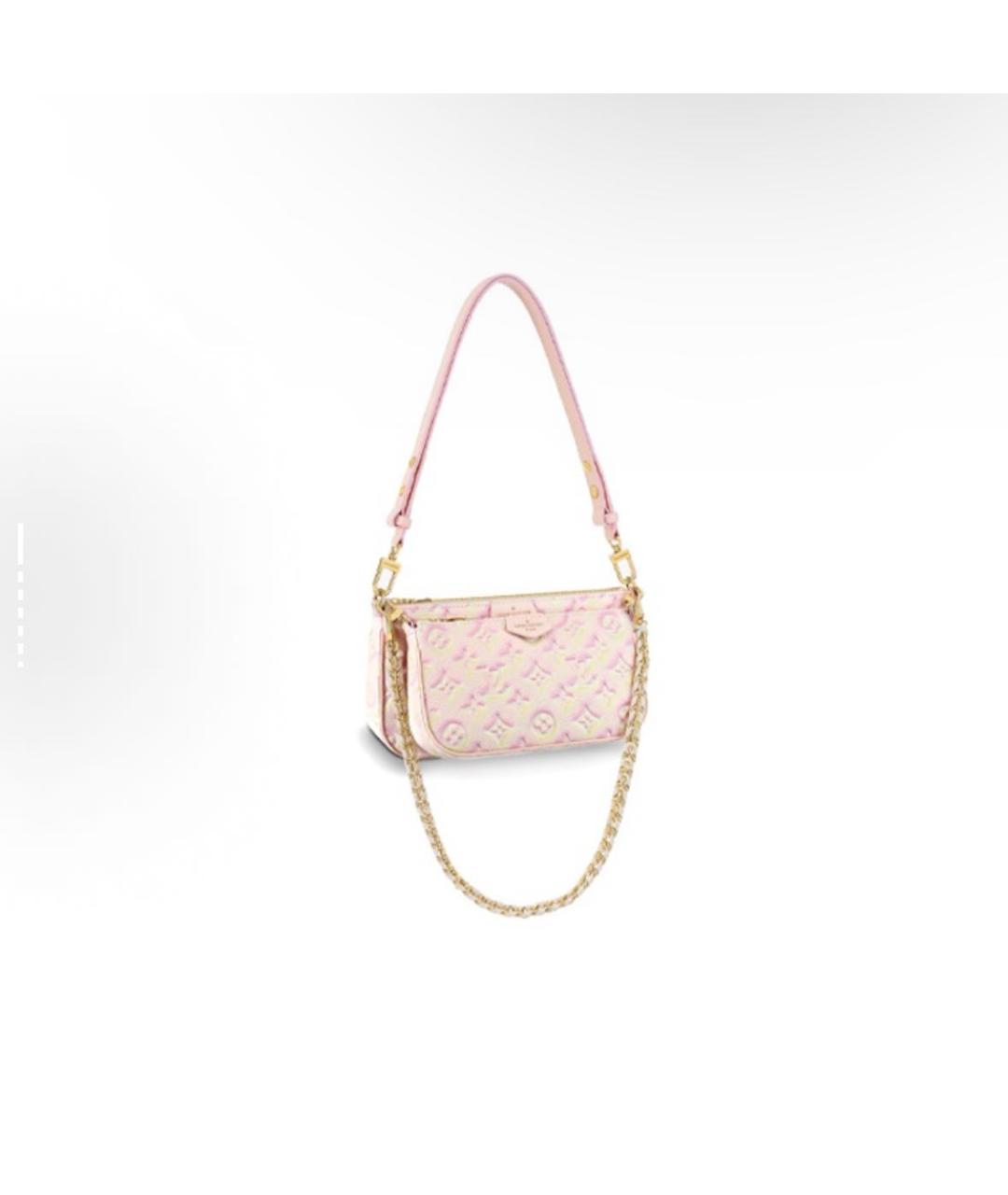 LOUIS VUITTON Розовая кожаная сумка через плечо, фото 7