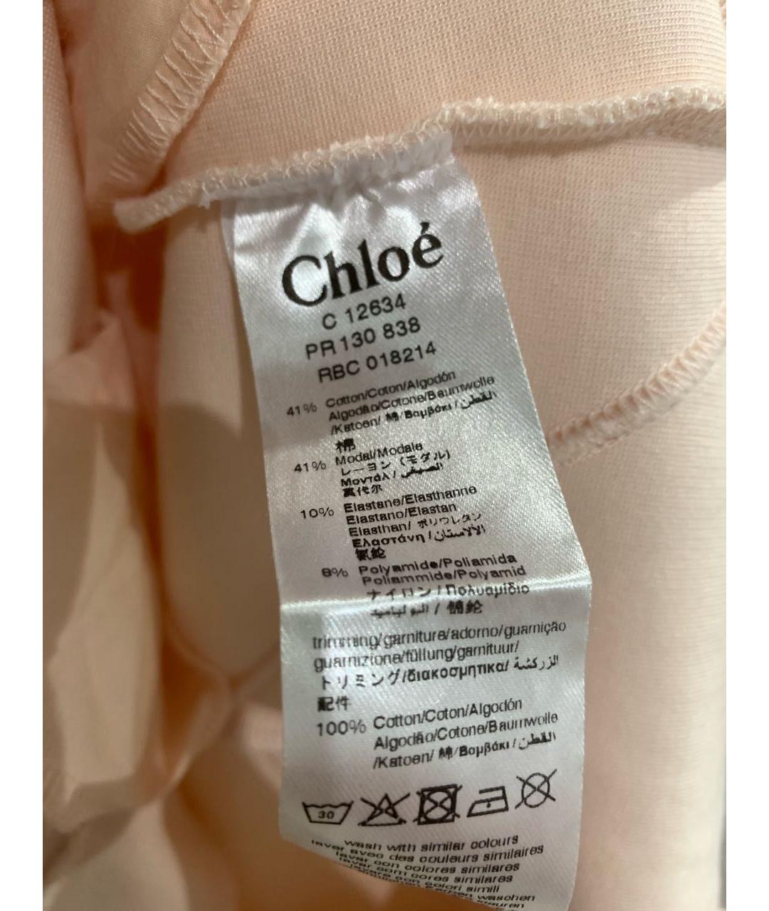 CHLOE Розовое хлопковое повседневное платье, фото 6
