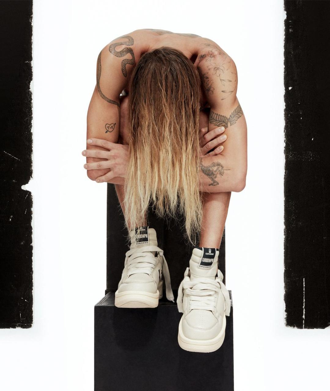 RICK OWENS DRKSHDW Бежевые кожаные низкие кроссовки / кеды, фото 6