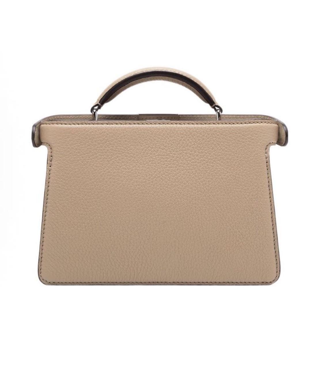 FENDI Бежевая кожаная сумка через плечо, фото 5