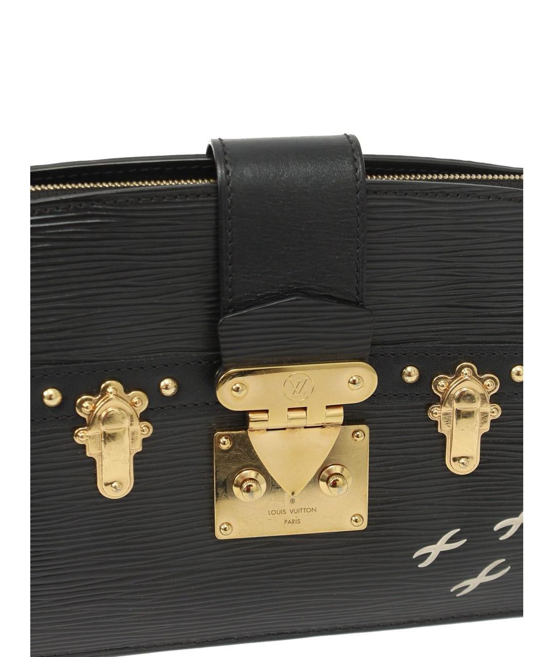 LOUIS VUITTON Черная кожаная сумка через плечо, фото 4