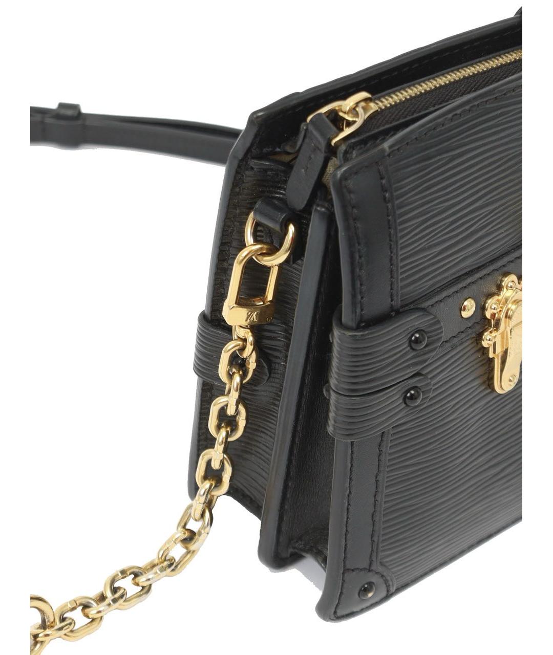 LOUIS VUITTON Черная кожаная сумка через плечо, фото 7