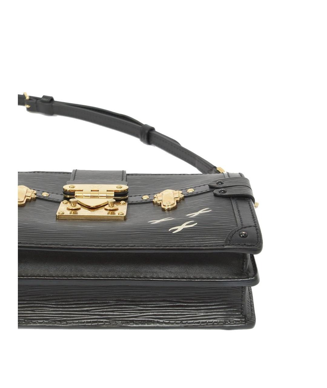 LOUIS VUITTON Черная кожаная сумка через плечо, фото 6