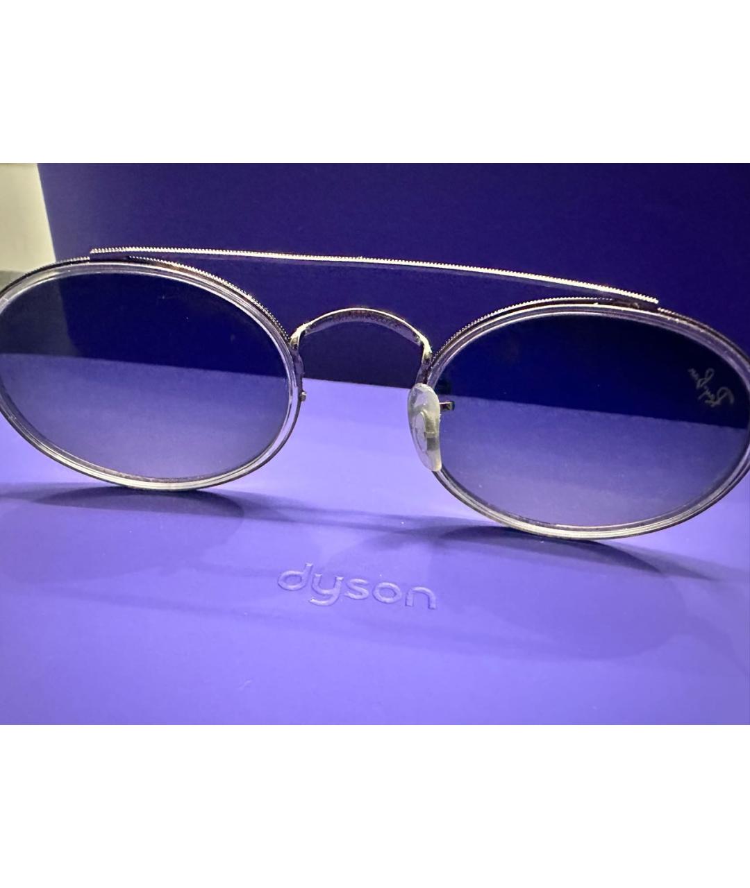 RAY BAN Серебряные металлические солнцезащитные очки, фото 4