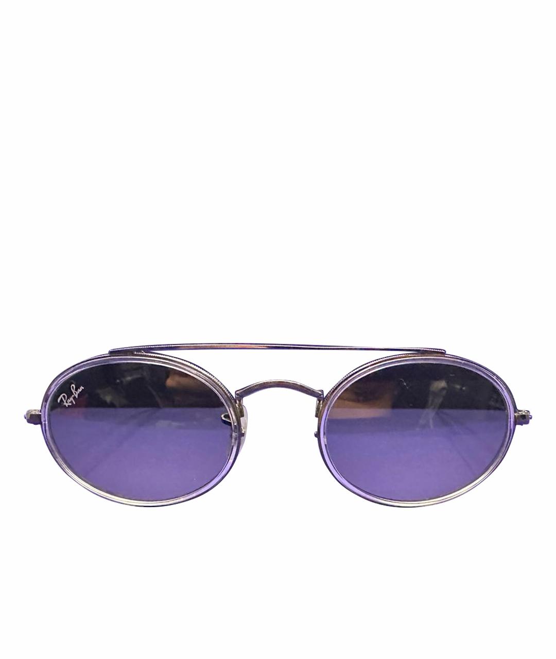 RAY BAN Серебряные металлические солнцезащитные очки, фото 1