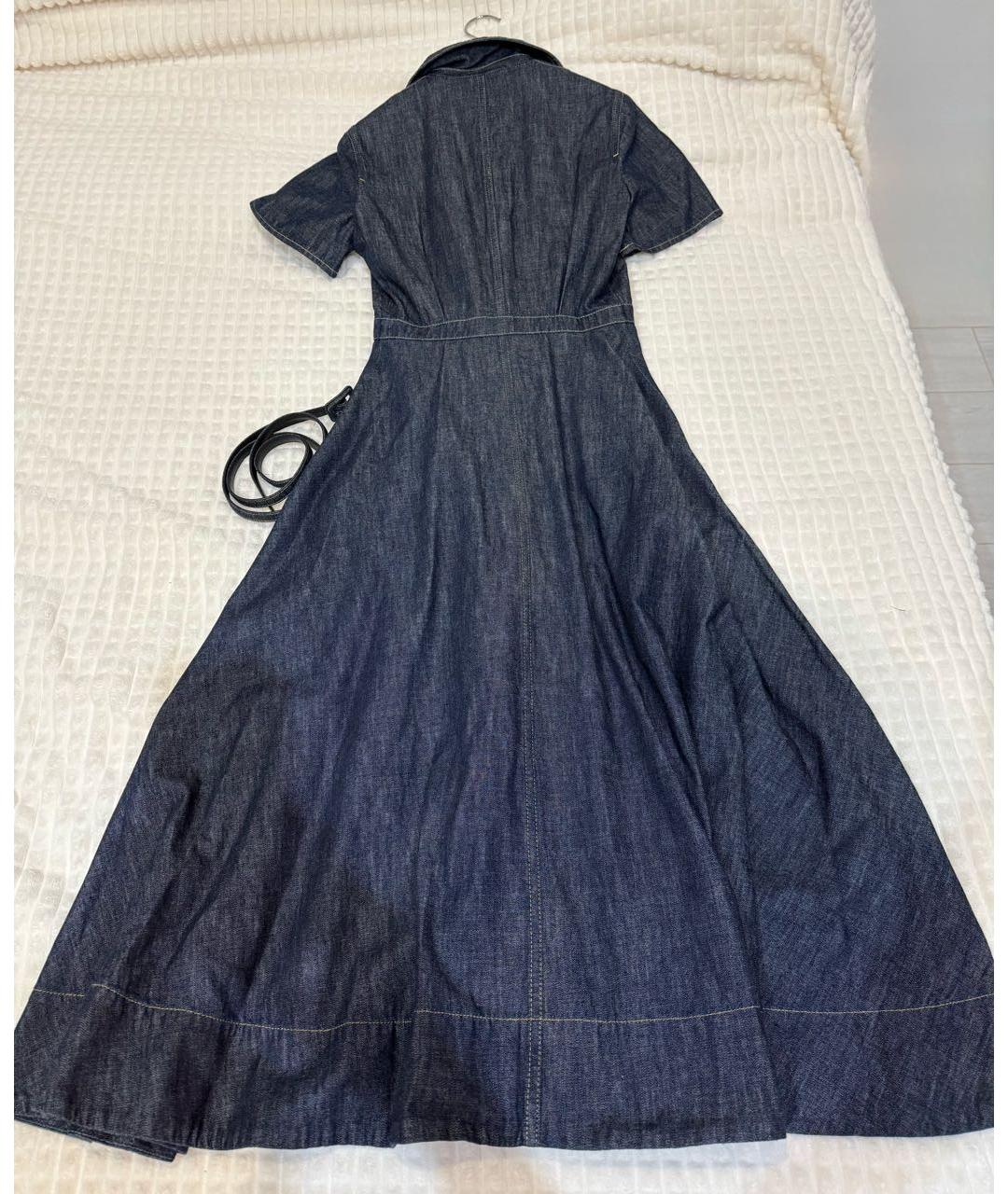CHRISTIAN DIOR Темно-синее деним повседневное платье, фото 2