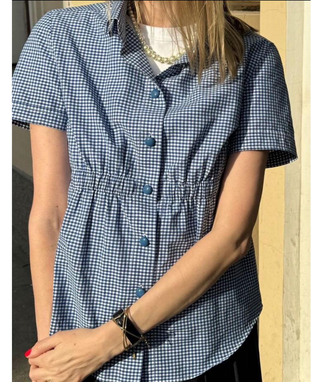GOLDEN GOOSE DELUXE BRAND Голубая хлопковая блузы, фото 6