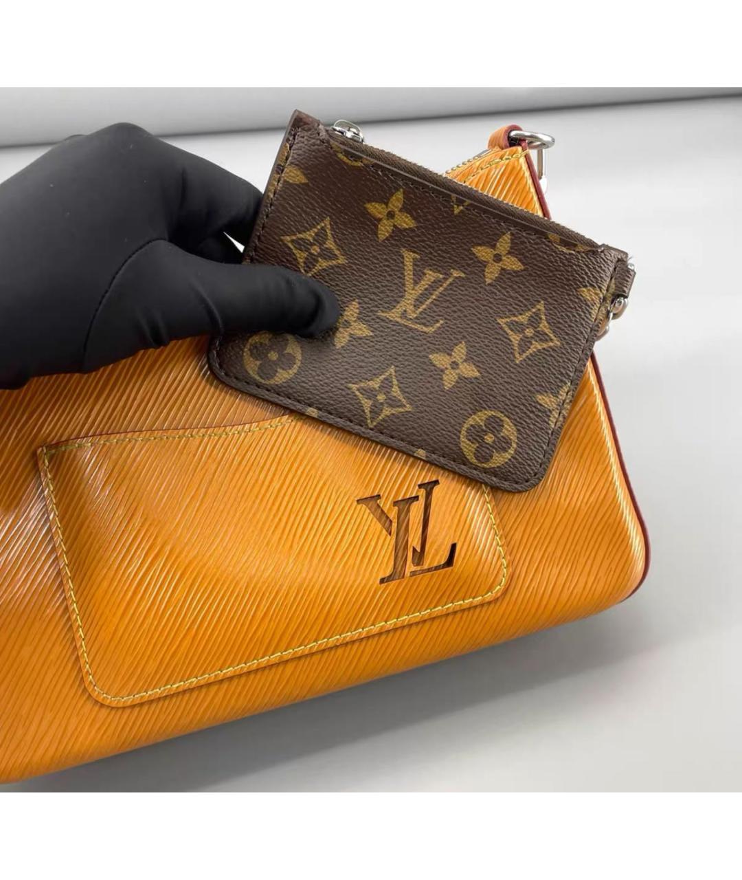 LOUIS VUITTON Коричневая кожаная сумка через плечо, фото 6