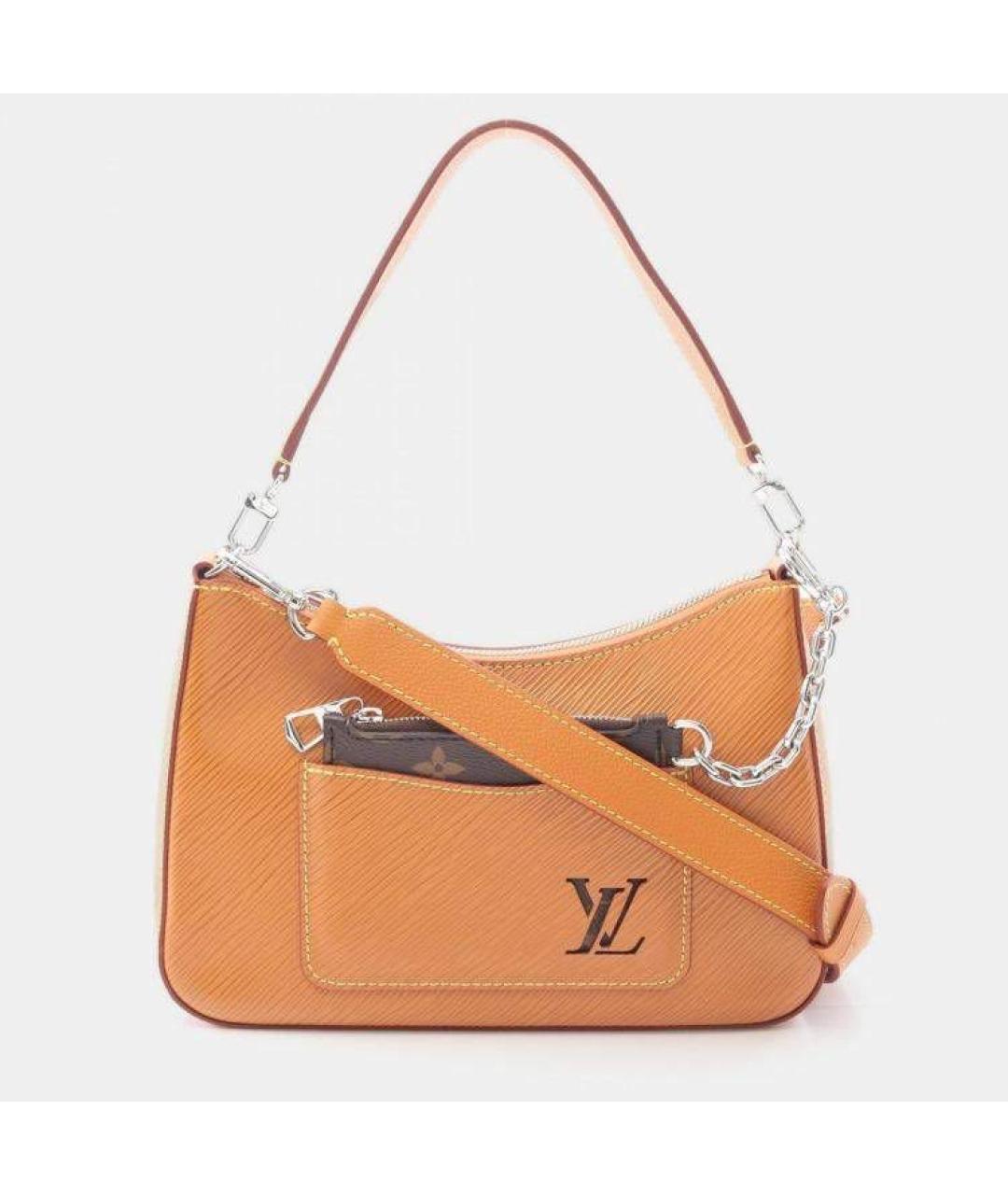 LOUIS VUITTON Коричневая кожаная сумка через плечо, фото 9