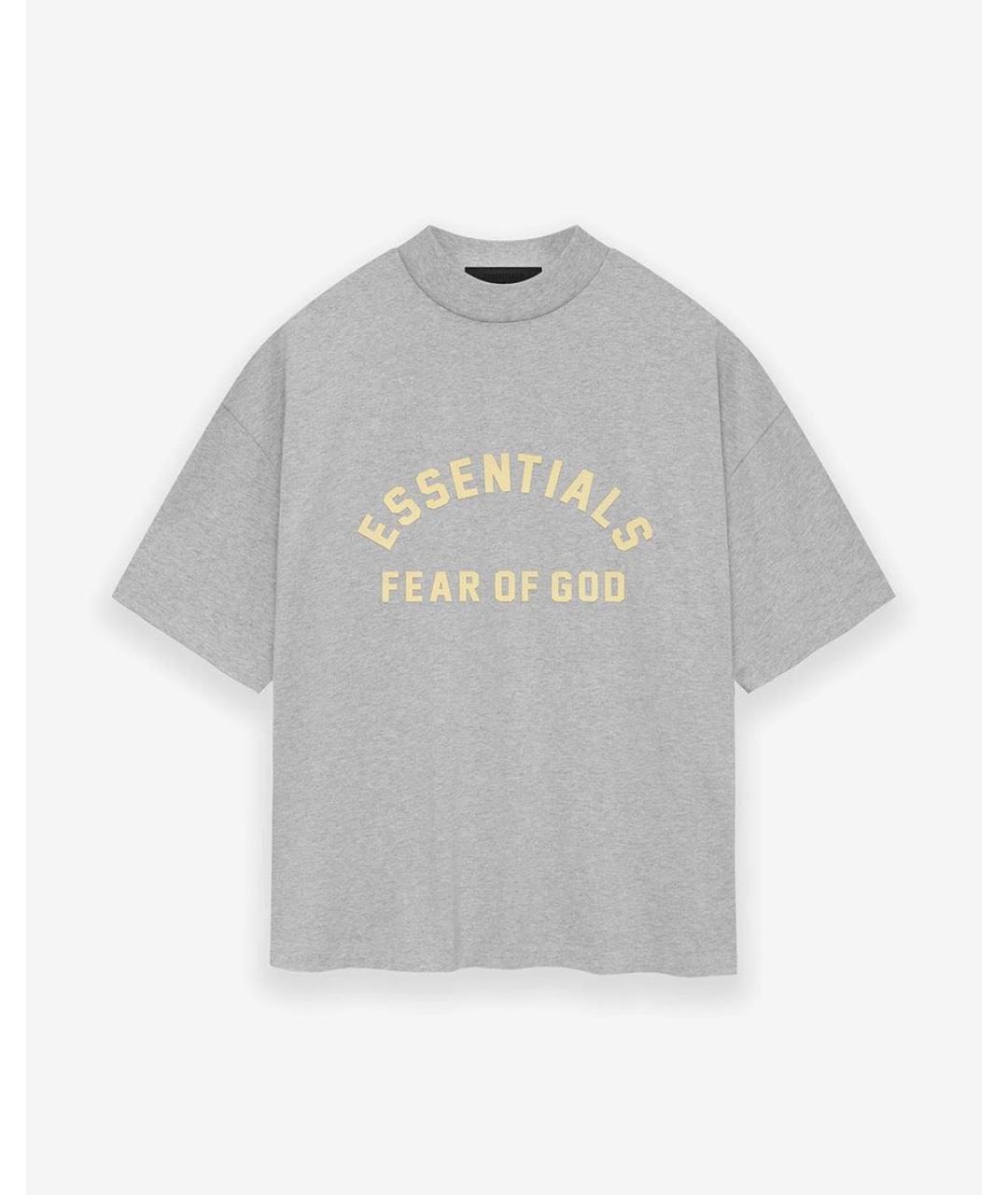 FEAR OF GOD ESSENTIALS Серая хлопковая футболка, фото 3