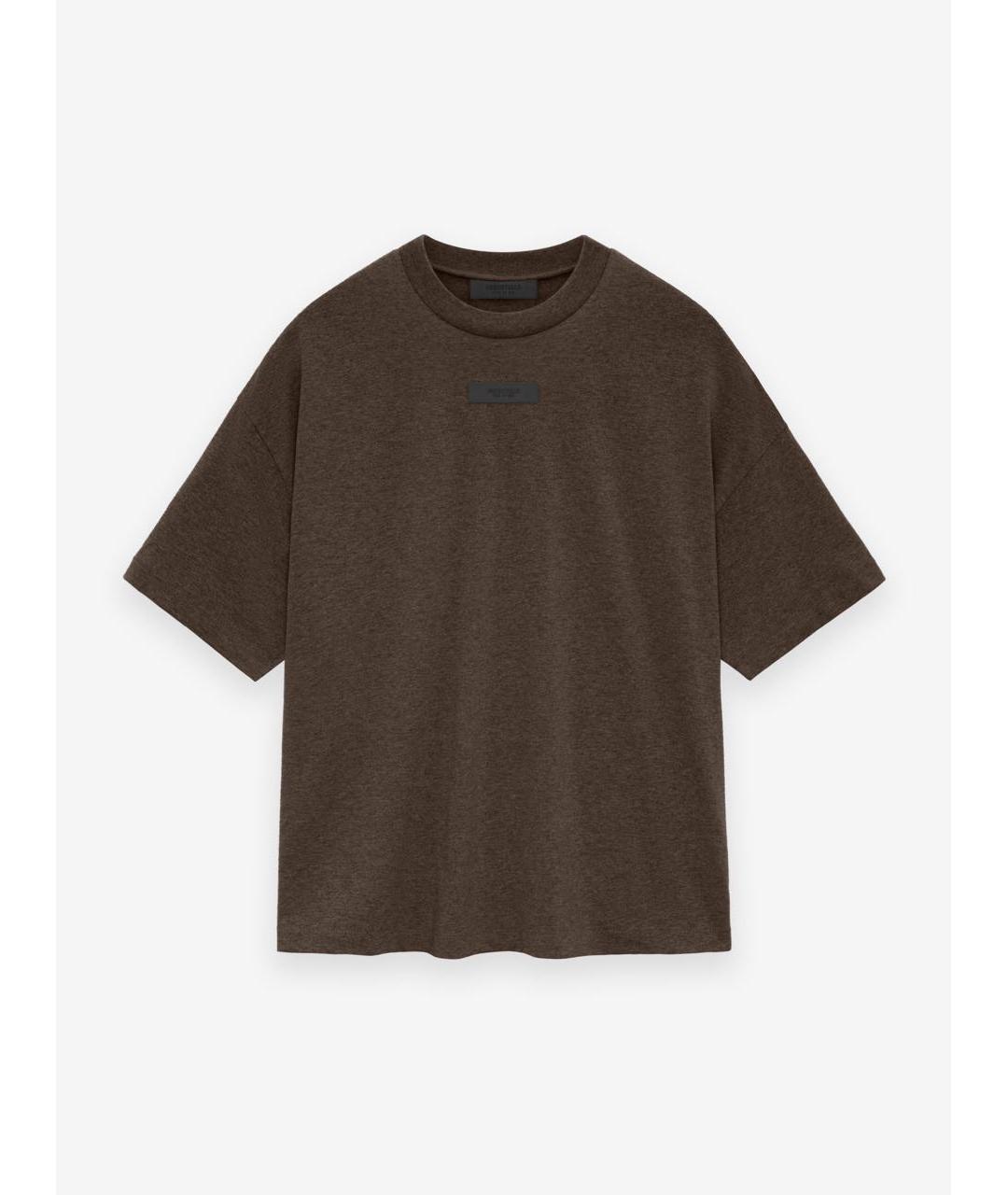 FEAR OF GOD ESSENTIALS Коричневая хлопковая футболка, фото 3