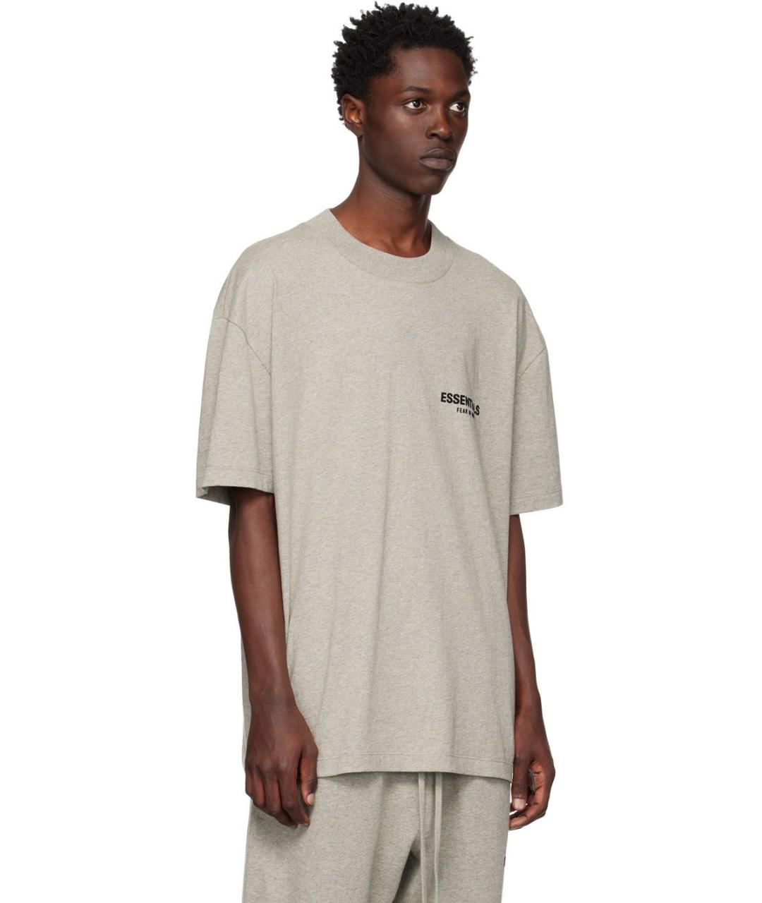 FEAR OF GOD ESSENTIALS Серая хлопковая футболка, фото 3