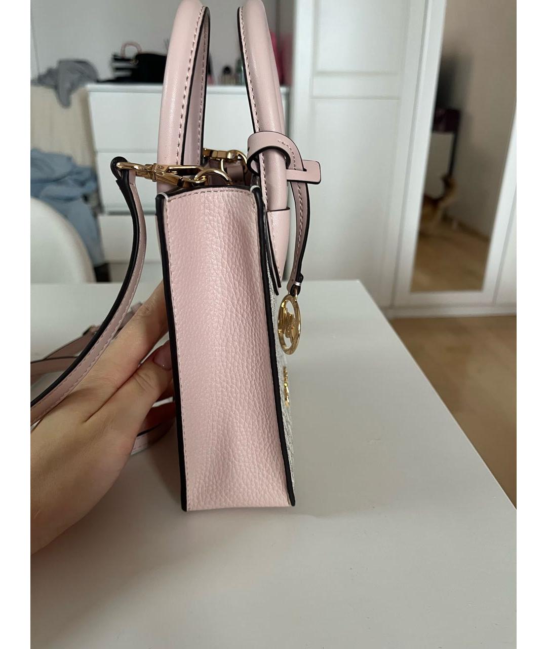 MICHAEL KORS Розовая кожаная сумка через плечо, фото 2