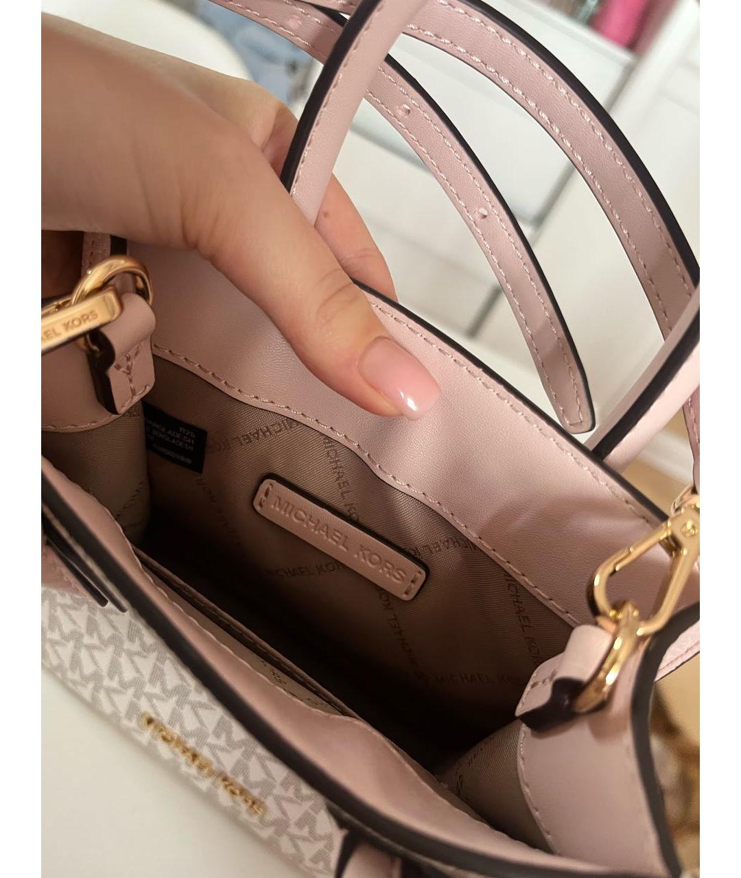 MICHAEL KORS Розовая кожаная сумка через плечо, фото 4