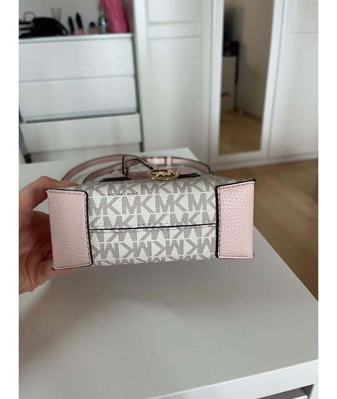 MICHAEL KORS Розовая кожаная сумка через плечо, фото 5