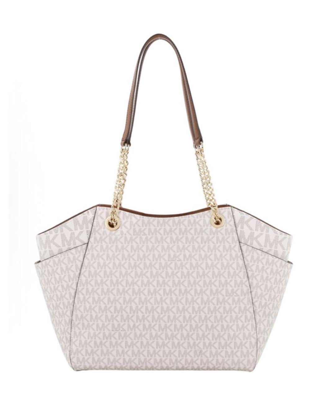 MICHAEL KORS Белая сумка с короткими ручками из искусственной кожи, фото 3