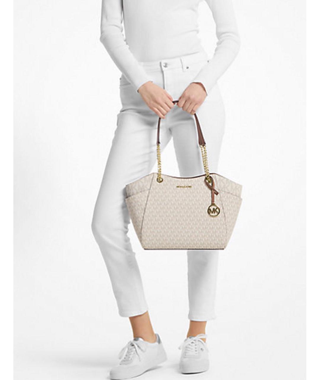 MICHAEL KORS Белая сумка с короткими ручками из искусственной кожи, фото 6