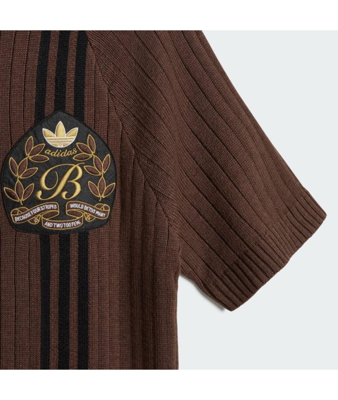 ADIDAS Коричневый шерстяной джемпер / свитер, фото 4
