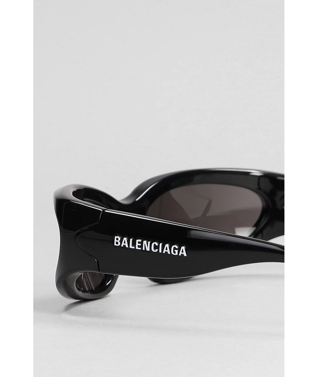 BALENCIAGA Черные пластиковые солнцезащитные очки, фото 3