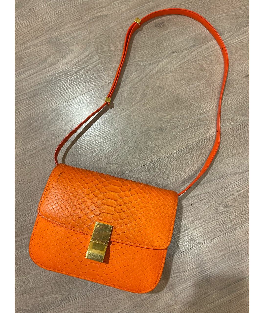 CELINE PRE-OWNED Оранжевая сумка тоут из экзотической кожи, фото 2