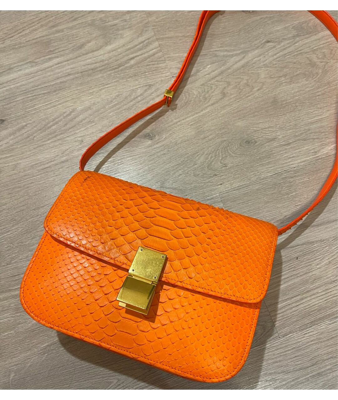 CELINE PRE-OWNED Оранжевая сумка тоут из экзотической кожи, фото 3