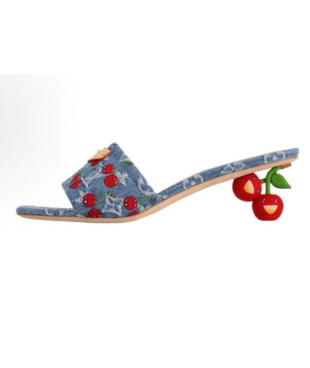 LOUIS VUITTON Синие босоножки, фото 2