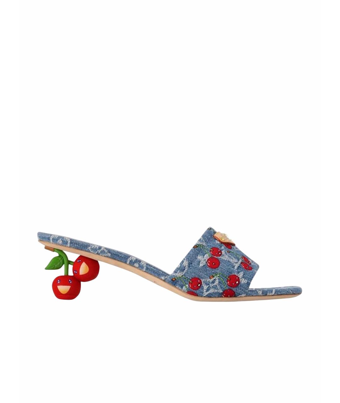 LOUIS VUITTON Синие босоножки, фото 1