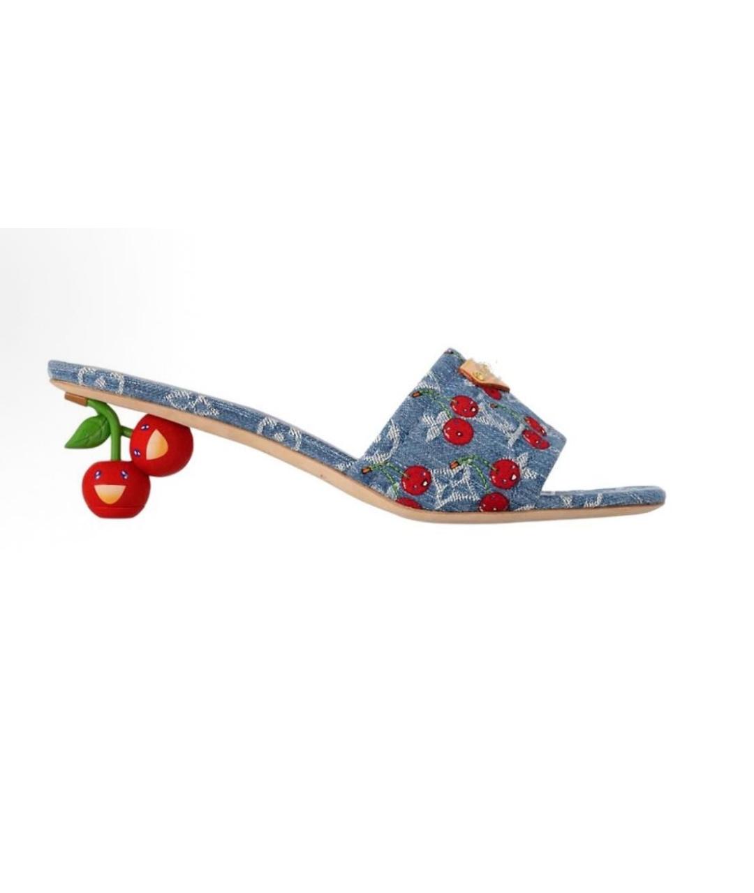 LOUIS VUITTON Синие босоножки, фото 4