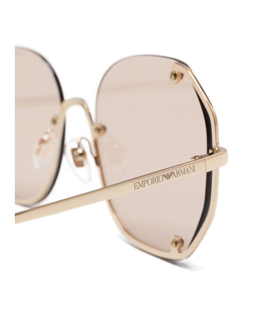 EMPORIO ARMANI Золотые солнцезащитные очки, фото 3