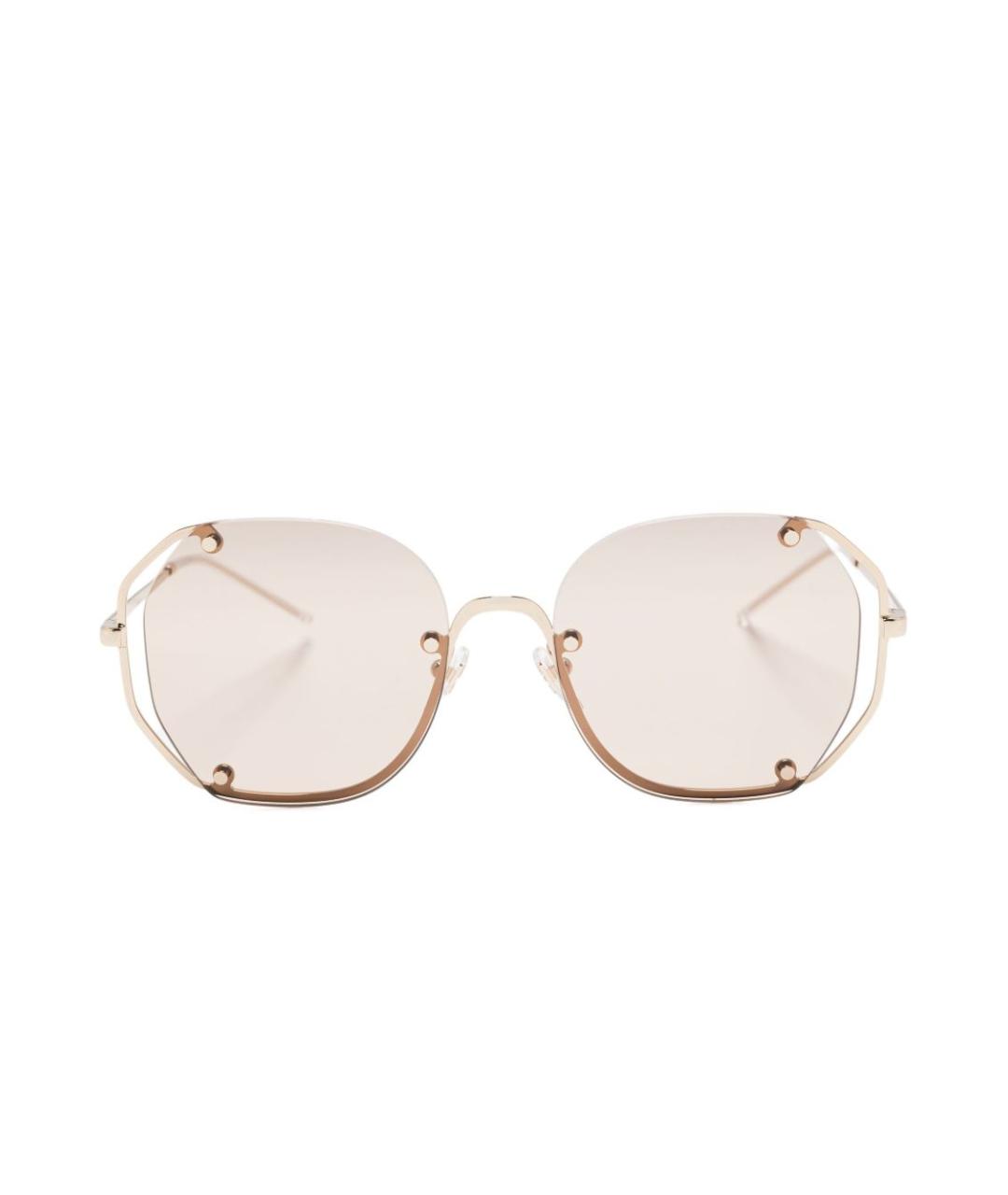 EMPORIO ARMANI Золотые солнцезащитные очки, фото 1
