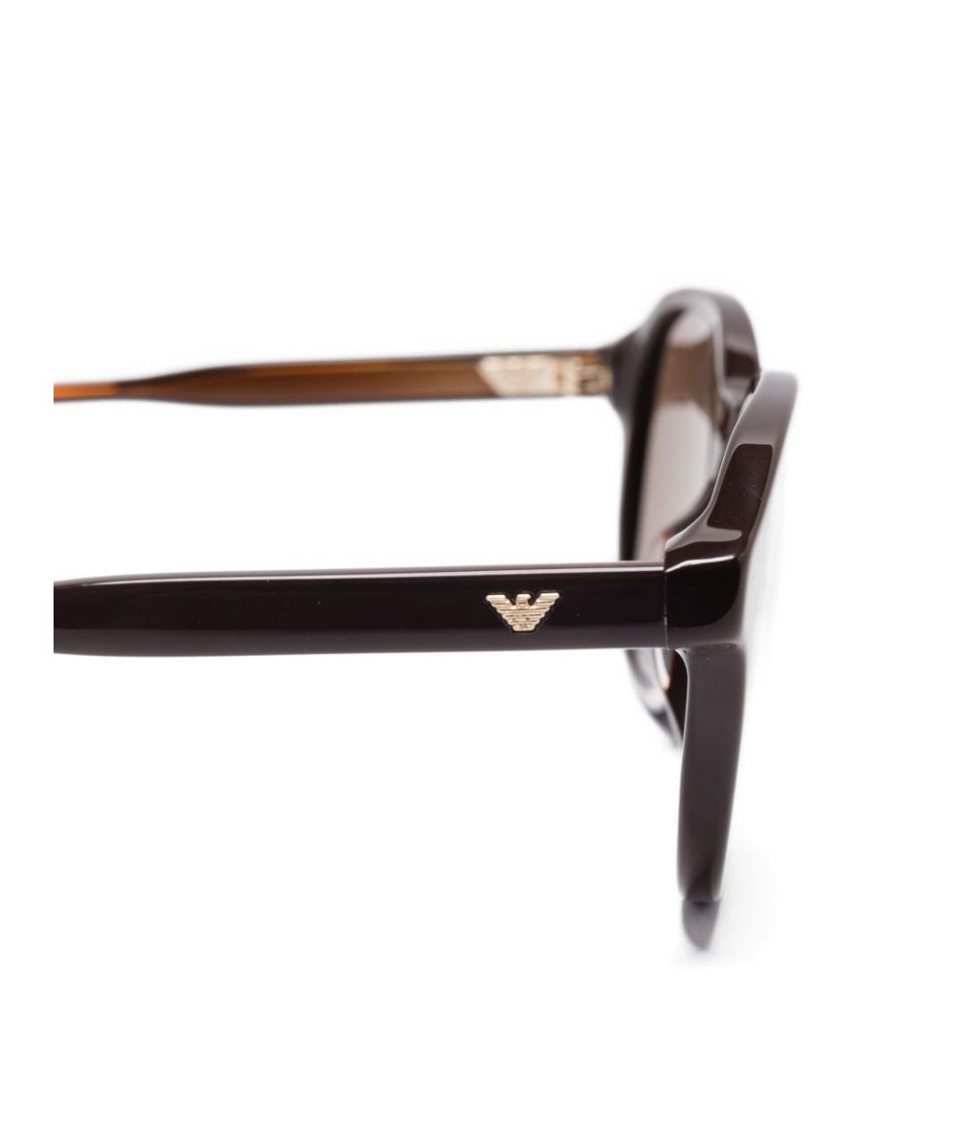 EMPORIO ARMANI Коричневые пластиковые солнцезащитные очки, фото 3