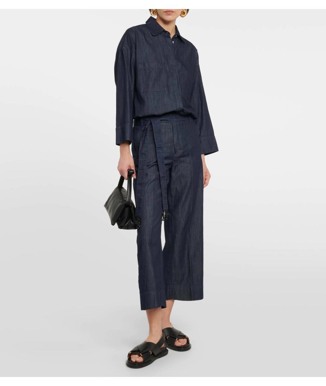 'S MAX MARA Синяя хлопковая рубашка, фото 2