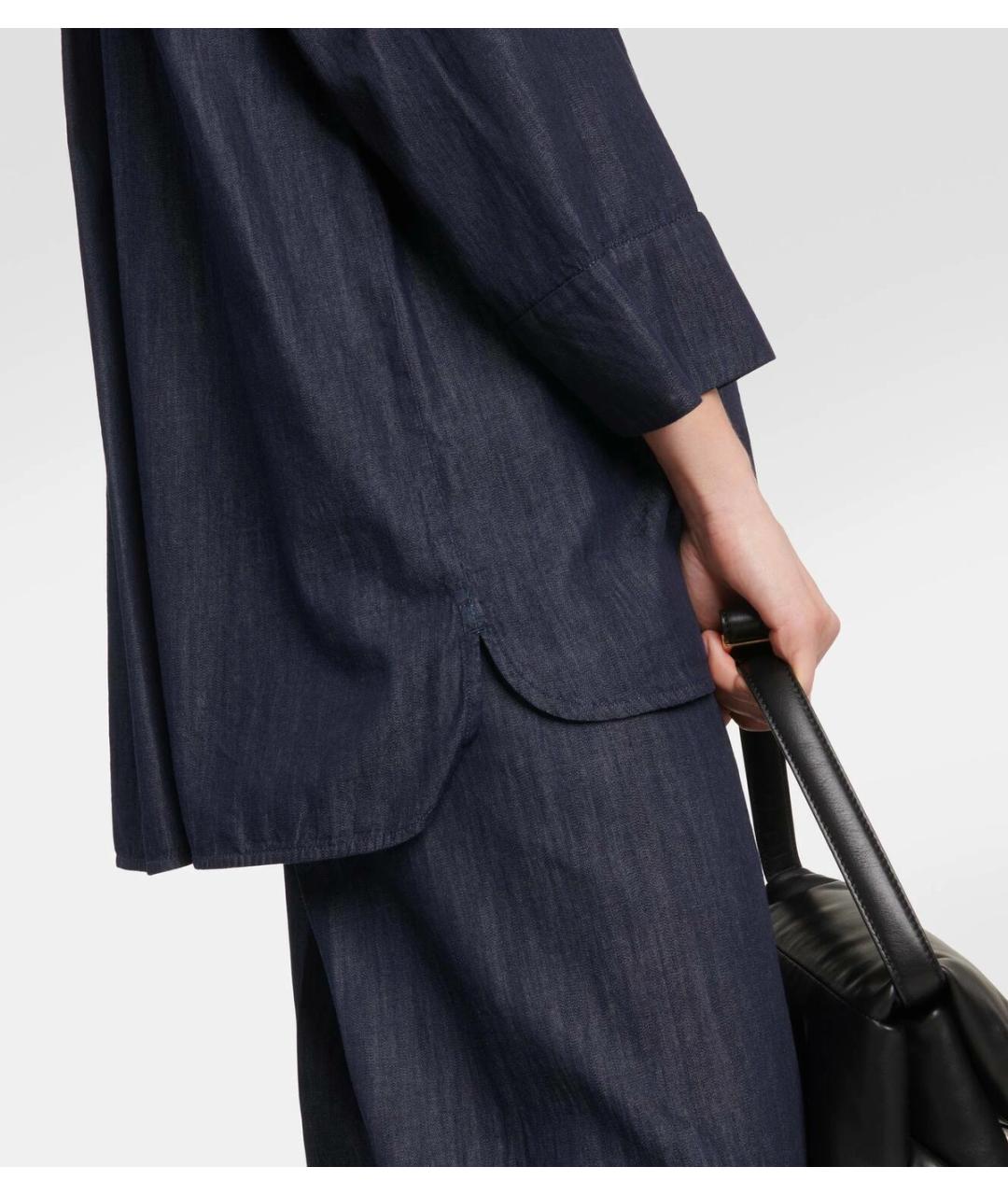 'S MAX MARA Синяя хлопковая рубашка, фото 6