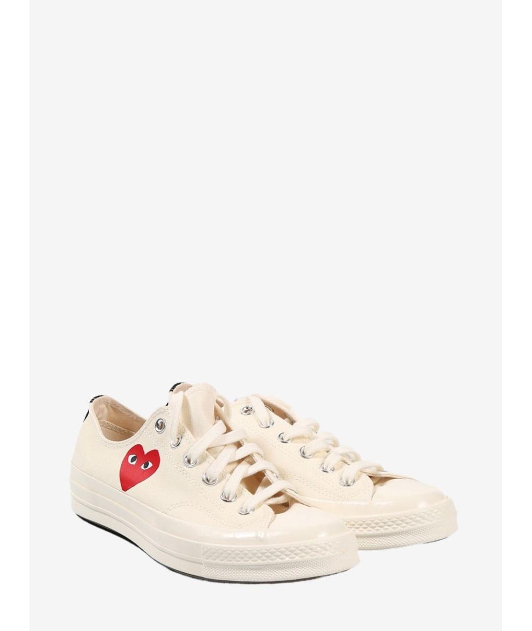 COMME DES GARÇONS Бежевые текстильные низкие кроссовки / кеды, фото 3