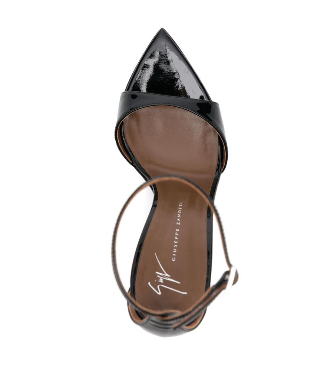 GIUSEPPE ZANOTTI DESIGN Черные босоножки из лакированной кожи, фото 3