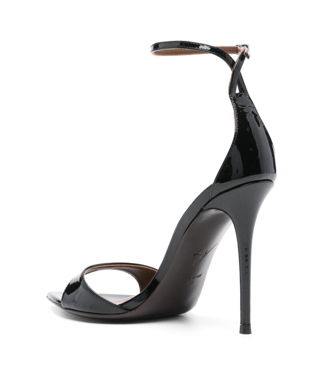 GIUSEPPE ZANOTTI DESIGN Черные босоножки из лакированной кожи, фото 2