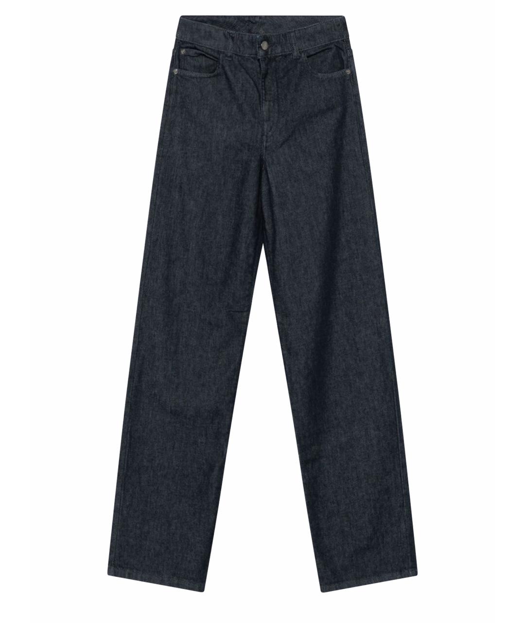 EMPORIO ARMANI Темно-синие хлопковые прямые джинсы, фото 1
