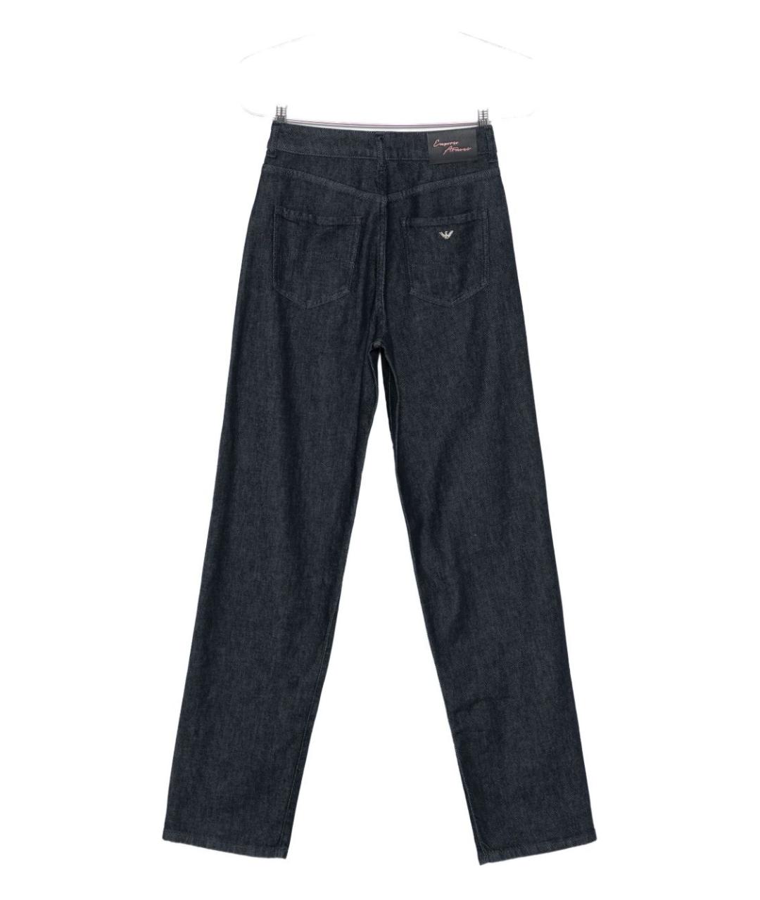 EMPORIO ARMANI Темно-синие хлопковые прямые джинсы, фото 2